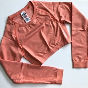 Gymshark M Adapt Marl Long Sleeve Crop Top